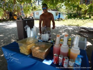 Paul Gauguin Cruises Tahiti & Society Islands Luxury Travel Virtuoso Izumi Ogawa Trip agent vacation advisor Vision French Polynesia Cruise ship boat Bora Bora ocean water sand beach