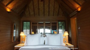 Four Seasons Resort overwater bungalow snorkel room bath bed Tahiti Society Islands Luxury Travel Virtuoso Izumi Ogawa Trip agent vacation advisor Vision French Polynesia Cruise ship boat Bora Bora ocean water sand beach