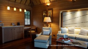 Four Seasons Resort overwater bungalow snorkel room bath bed Tahiti Society Islands Luxury Travel Virtuoso Izumi Ogawa Trip agent vacation advisor Vision French Polynesia Cruise ship boat Bora Bora ocean water sand beach