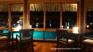 St. Regis Resort Bora Bora overwater bungalow snorkel room bath bed Tahiti Society Islands Luxury Travel Virtuoso Izumi Ogawa Trip agent vacation advisor Vision French Polynesia Cruise ship boat ocean water sand beach Lagoon Restaurant by Jean-Georges is The St. Regis Bora Bora Resort’s exclusive signature restaurant